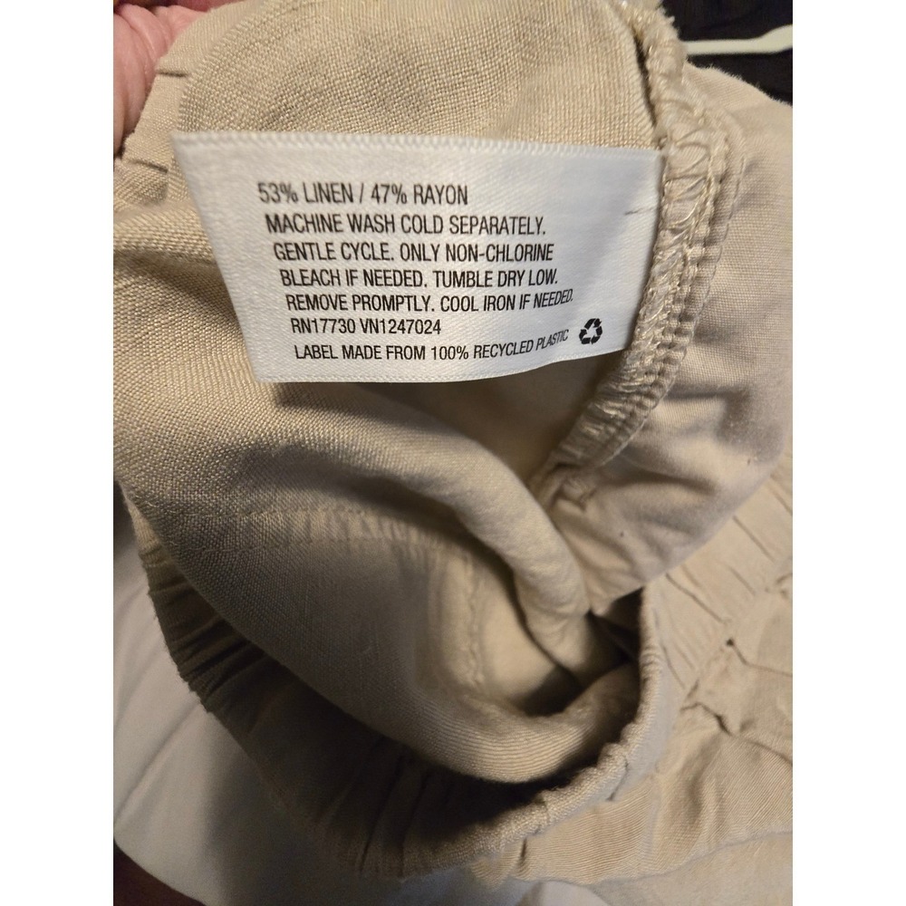 A New Day Womens Beige Linen Blend Pull On Shorts Tan Size Large Elastic Waist - Picture 3 of 7